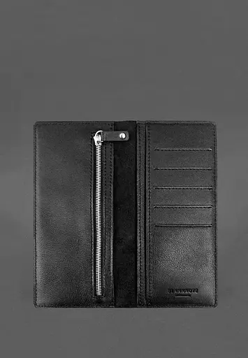 Шкіряне портмоне-купюрник 12.0 чорне Краст - фото 3