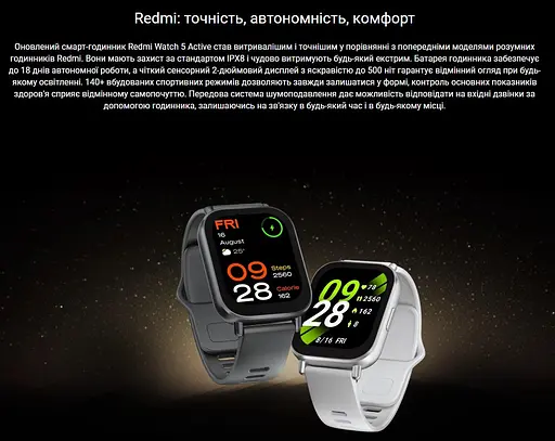 Смарт-часы Smart Watch Xiaomi Redmi Watch 5 Active 2 (320х385) LCD 470мАч Midnight Black - фото 8