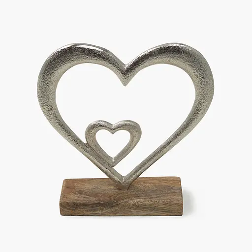 Декор алюмінієвий MBM HOME Серце на підставці срібний 135x50х135 мм (DH-ST-38 M SILVER) - фото 3