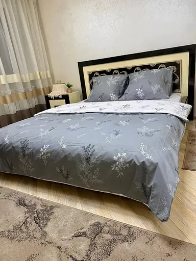 Постільна білизна бавовняна Ітея Півтораспальна 150 x 220 Бязь Сіра 70 х 70