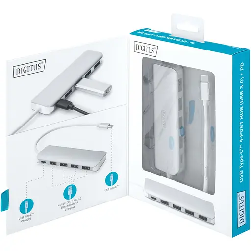 USB-Хаб Digitus USB-C 4xUSB-A/USB-C (DA-70242-1) - фото 5