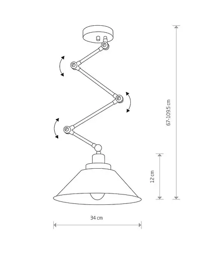Бра Nowodvorski 9126 Pantograph E27 1x60W IP20 Bl - фото 3