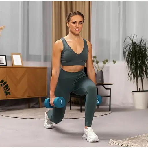 Гантели для фитнеса Hop-Sport неопреновые круглые HS-V080DR 2x8кг голубой - фото 4