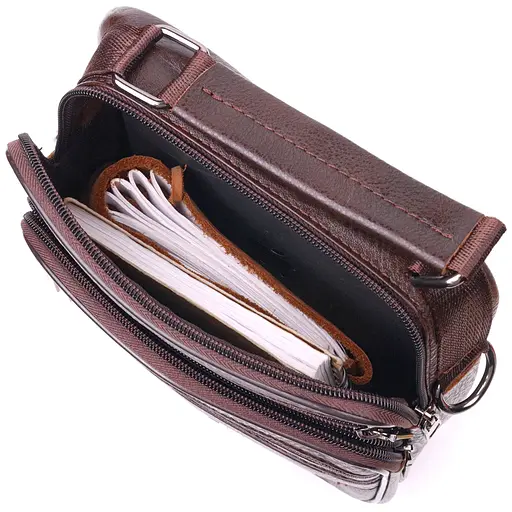 Чоловіча шкіряна сумка Vintage 20х23х7 см sum0022395 - фото 4