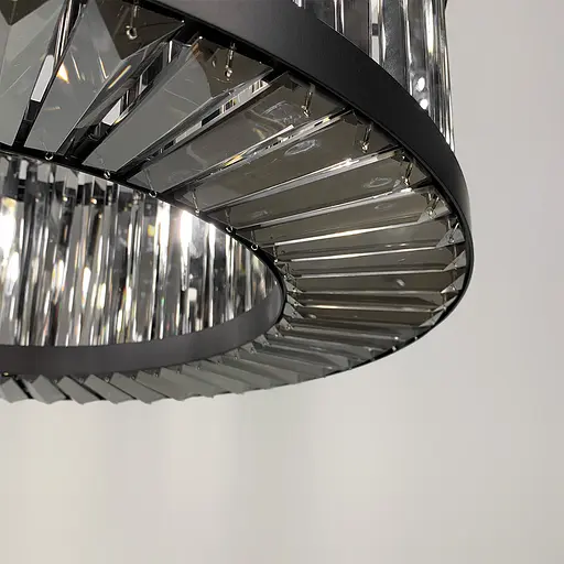 Люстра чорна з графітовими пластинами Ø 80 см | Арт. MJ 160-800 BK | Line F - фото 2