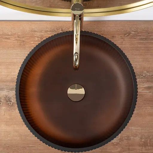 Умивальник Rea Jodi накладний REA-U0273, Коричневий матовий - фото 2