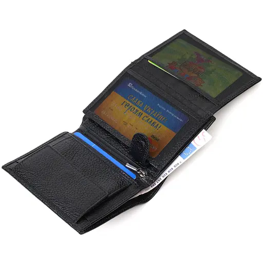 Кожаный мужской кошелек Bond 9.5х11.5х1 см acs0026905 - фото 4