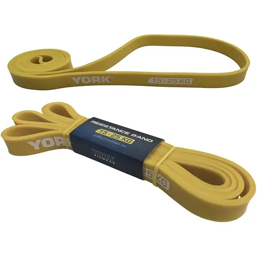 Резинка для фитнеса York Fitness 15-25кг - 2080x22x4,5 мм, желтый - фото 5