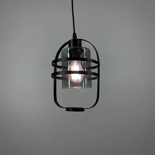 Чорний підвіс в стилі Лофт Line.F Колір плафона Графітовий - фото 3