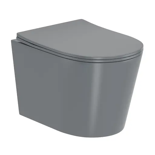 Унитаз подвесной Imprese Jess Rimless темно серый матовый с сидением Soft Close i11330MG - фото 1