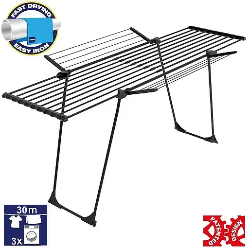 Сушарка для білизни підлогова Casa Si Casa Flex Ultra Black (CS92180B04H)  - фото 2