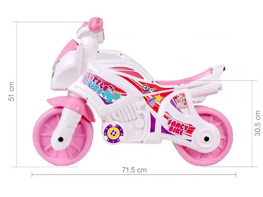 Мотоцикл - толокар  ТехноК рожевий з білим  - фото 2