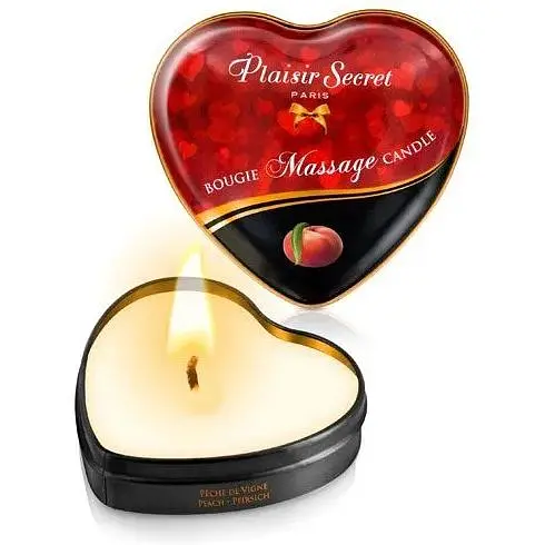 Масажна свічка-серце Plaisirs Secrets Peach (35 мл)