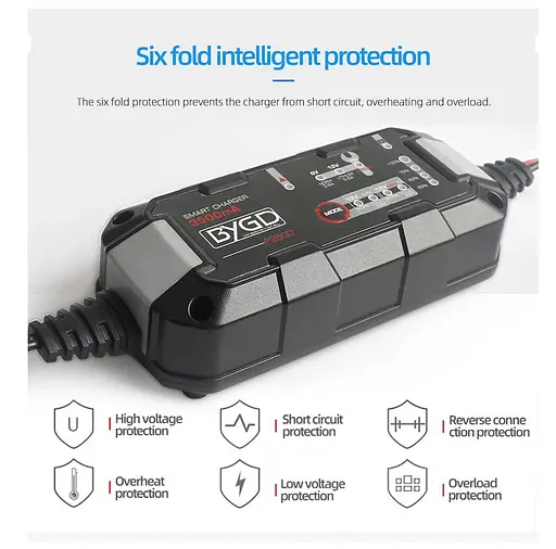 Зарядное устройство для аккумулятора AGM BYGD F3500 6V/12V (MF, WET, AGM, GEL) - фото 4