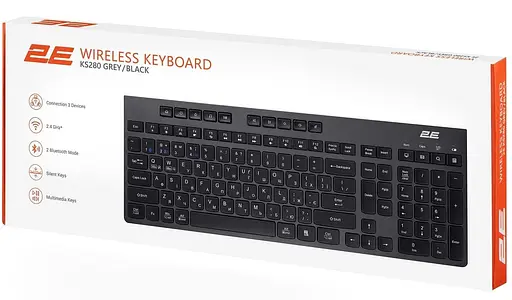 Клавіатура 2E KS280 Wireless EN/UK Silent (2E-KS280WBGR_UA) - фото 9