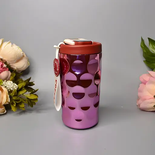 Термочашка для кави та чаю з дисплеєм температури 410 мл рожева (BC-0376) - фото 6