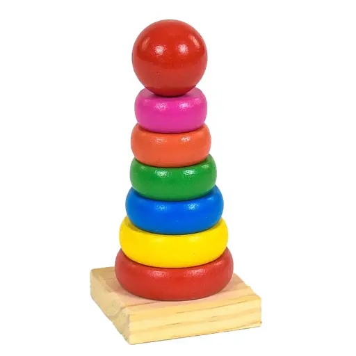 Дитяча дерев'яна іграшка "Пірамідка" Bambi RZV100, 14 см - фото 1