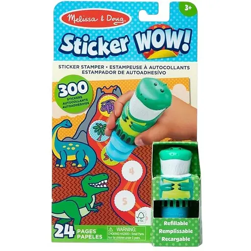 Набір з блокнотом та штампом з наліпками Melissa & Doug Sticker WOW Динозавр (SM93205/6074899)