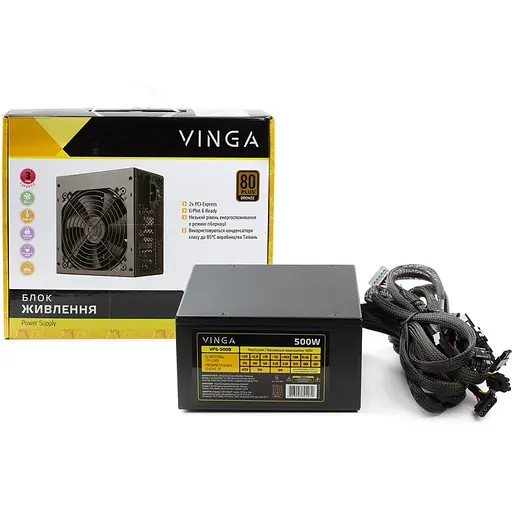 Блок живлення Vinga 500W (VPS-500B) Б/в - фото 6
