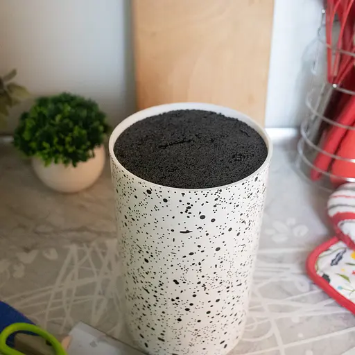 Підставка для ножів з наповнювачем із волокна універсальна Granite Knife Holder, Kitchen Master Білий 85717 - фото 5