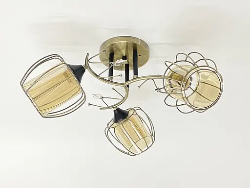 Стельова люстра на 3 плафони 91186/3 бронза+чорний