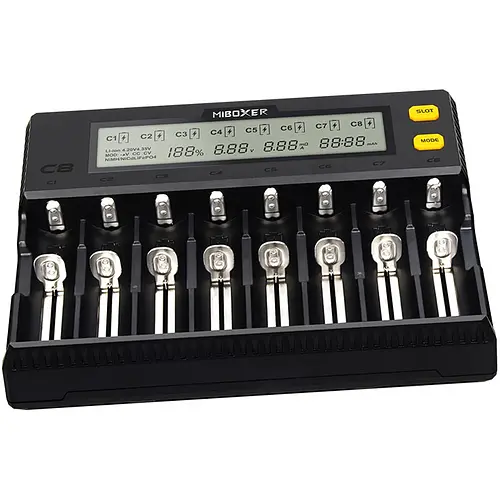 Универсальное зарядное устройство Miboxer C8 на 8 портов для Ni-Mh Li-Ion LiFePO4 аккумуляторов - фото 2