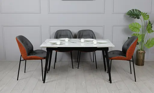 Стіл Prestol Люкс білий глянець 1200/1800х800х760 чорні ноги - фото 7