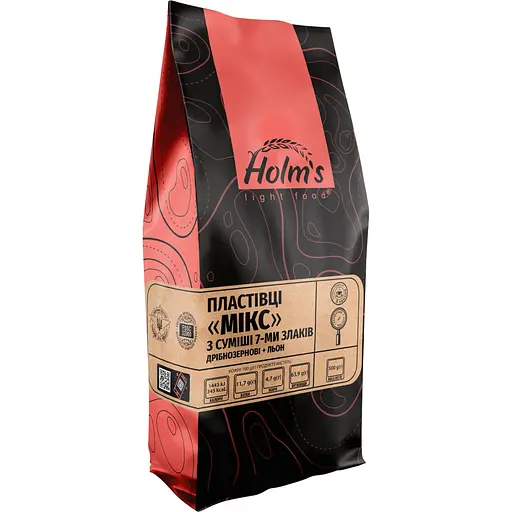 Пластівці Holm's light food Мікс дрібнозернові з суміші 7-ми злаків + льон 500 г