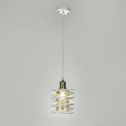 Підвіс у білому корпусі з янтарним плафоном 16х16 см | Арт. 12333/1 WT+AM | Line F - фото 4