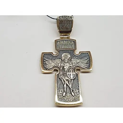 Золотий хрестик Харківська ювелірна фабрика. Архангел Михайло. 11552-ЧЕВРО - фото 3