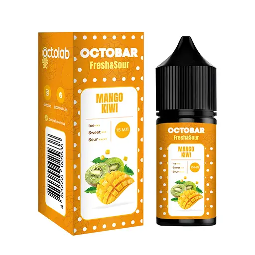Набір компонентів для самозамісу сольової заправки Octobar Fresh & Sour 30 мл Mango Kiwi Манго Ківі, 0-65 мг (17887)