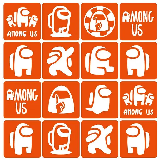 Набір трафаретів для біо-тату Among us among_us_simple-16