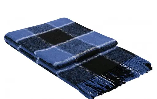 Плед вовняний Vladi Палермо 140x200 блакитно-чорно-білий - фото 1