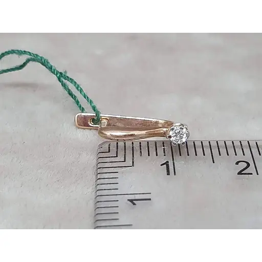 Золоті сережки ЮЗ "Багет" з діамантами. 2578 - фото 5