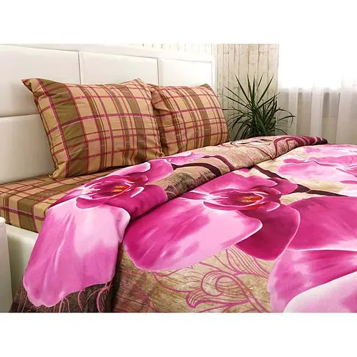 Комплект постільної білизни Руно євро "20-1315Fuchsia" сатин 845.137К_20-1315Fuchsia