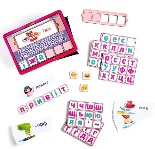 Планшет для дівчаток "Збери слово за картинкою" 23*16*5см Ubee ПСД199-УКР