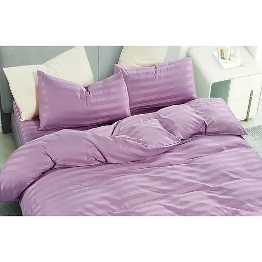 Комплект постільної білизни Versailles VS-BM2.0-302 Страйп Рожевий двоспальний мікрофібра (147139)