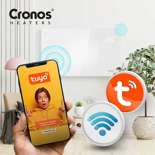 Конвекторний обігрівач Cronos Heaters 2в1 2000W Wi-Fi White - фото 6