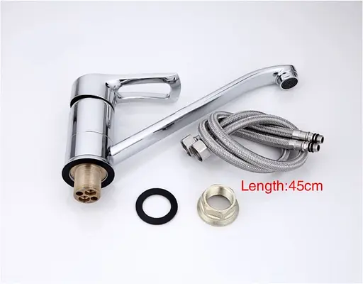 F4966 Змішувач для кухні латунь гайка картридж Ø40 Frap Хром - фото 4