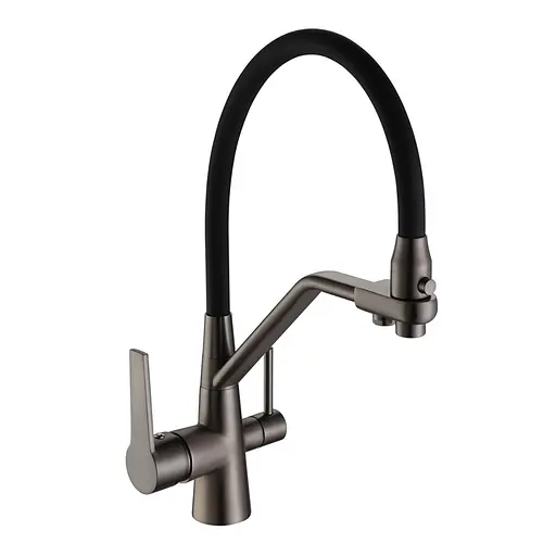 Смеситель для кухни на две воды Frap F4374-15 серый - фото 1