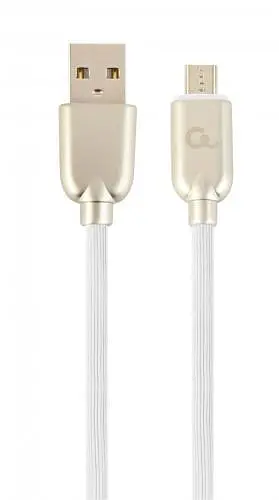 Кабель USB 2.0 AM - microUSB (5P), 1 м, білий, Cablexpert, 2.1A (CC-USB2R-AMmBM-1M-W) - фото 1