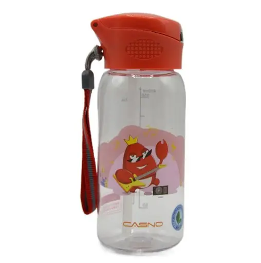 Пляшка для води Casno 400 мл KXN-1195 Червона (краб) з соломинкою (KXN-1195_Red) - фото 2