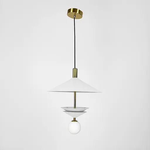 Елегантна підвісна люстра із білим плафоном | Арт. AA 457-360 WT | Line F - фото 8