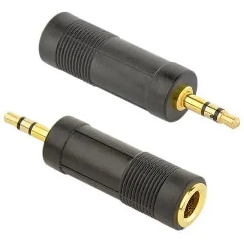 Звуковой переходник Cablexpert 6.35 мм F - 3.5 мм M черный (A-6.35F-3.5M) - фото 1