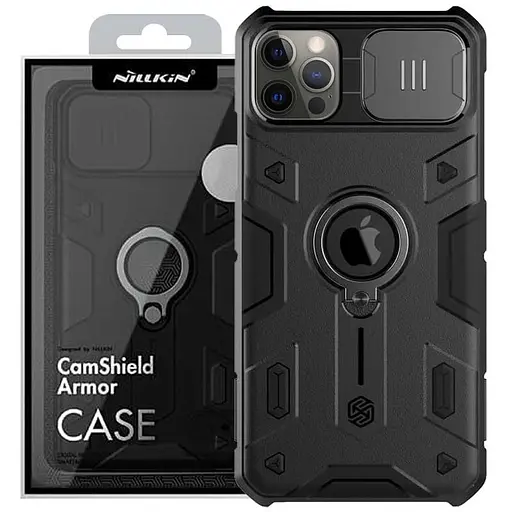 Чехол TPU+PC Nillkin CamShield Armor шторка на камеру для Apple iPhone 12 Pro Max 6.7 Черный