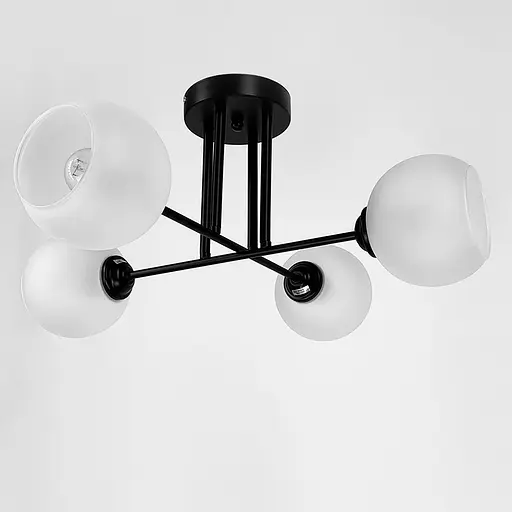 Сучасна плафонна люстра в чорному корпусі на 4 лампи | Арт. 4222/4G | Line F - фото 1