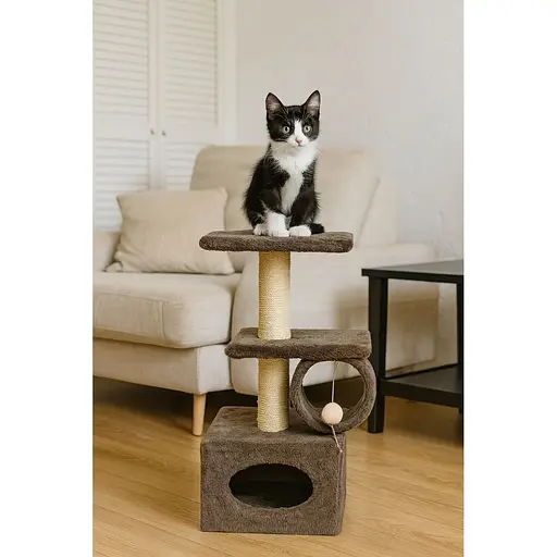 Дряпка Природа Саванна для котив з барабаном капучино 38x38x90 см [CD] - фото 4