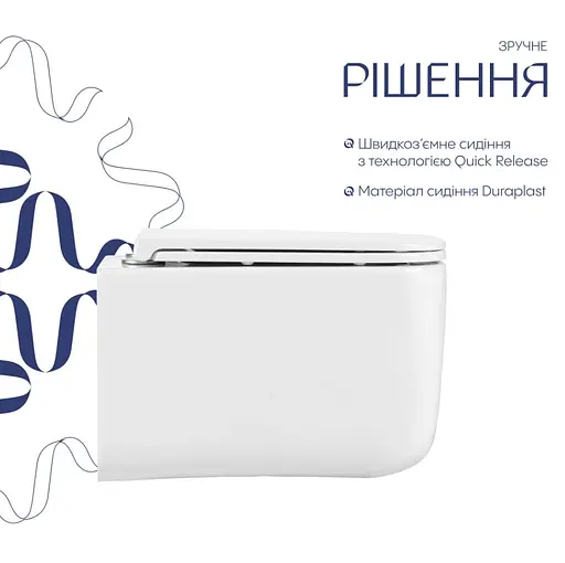 Унитаз подвесной Qtap Gemini Ultra Quiet, с сиденьем Slim Duroplast / Soft-close / Quick Release QTTAU26W49119 - фото 3