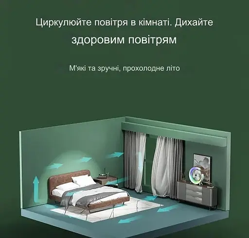 Аккумуляторный настольный вентилятор Fan F2 Портативный складная мини USB ветродуйка LED-подсветка Белый - фото 7