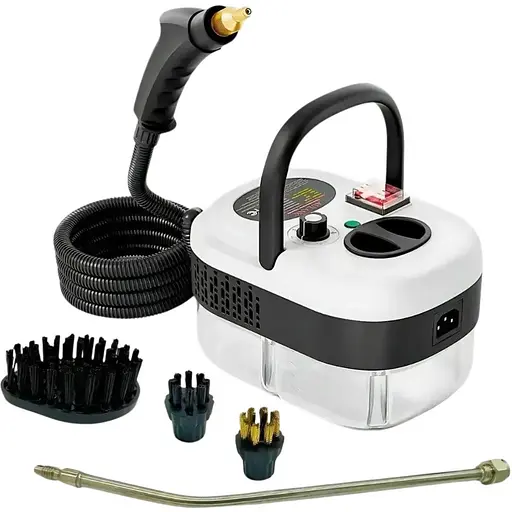 Багатофункціональний пароочисник Steam Cleaner 2500W бак 900 мл з набором насадок 10 в 1  Білий/Чорний - фото 1